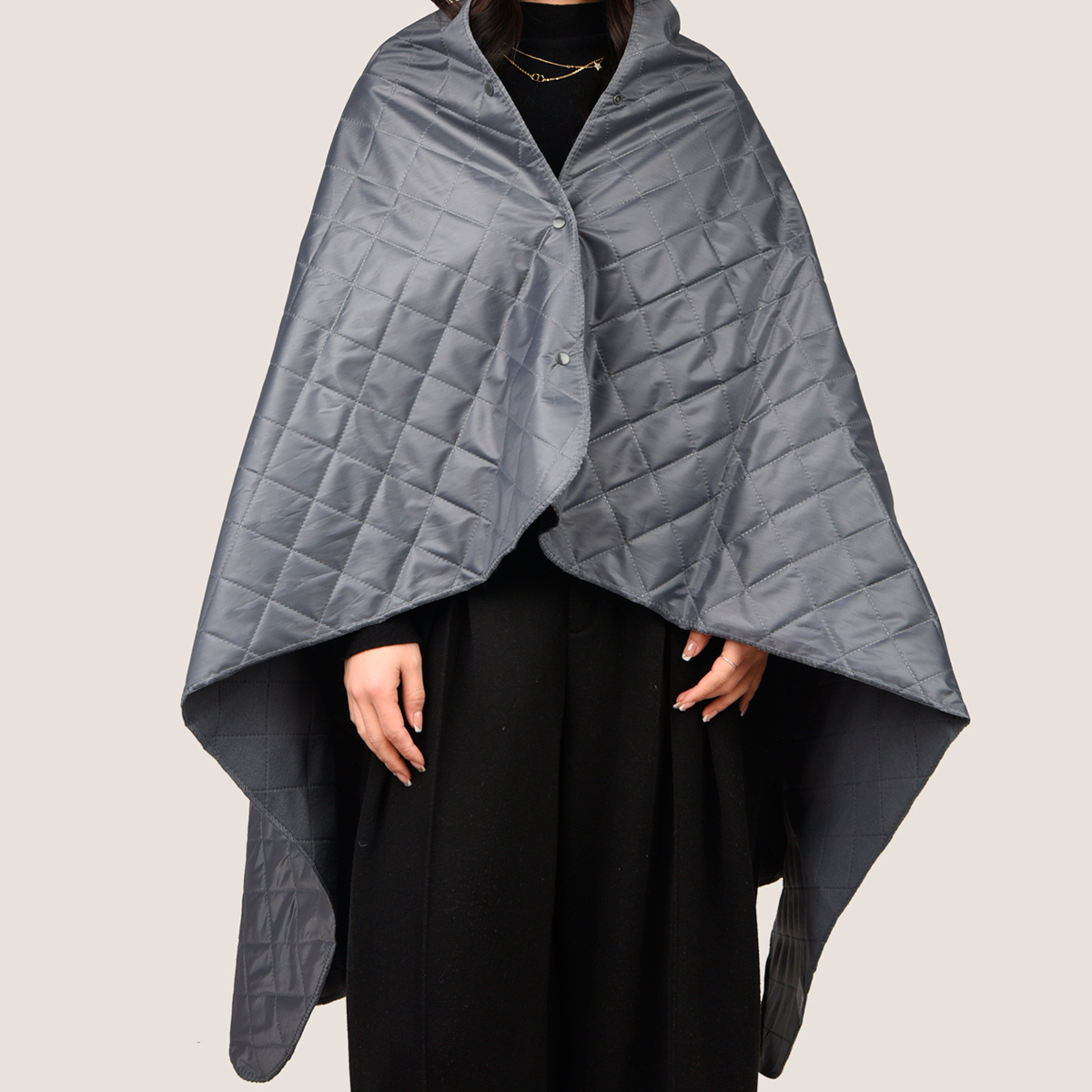 Плед PONCHO, Тёмно-серый-1