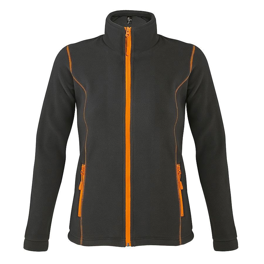 Толстовка женская флисовая NOVA WOMEN 200, темно-серый, оранжевый-0