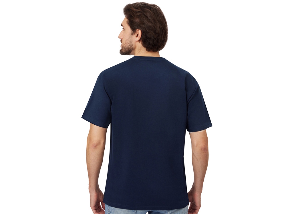 Футболка из френч терри Warsaw унисекс 220гр, темно-синий-3