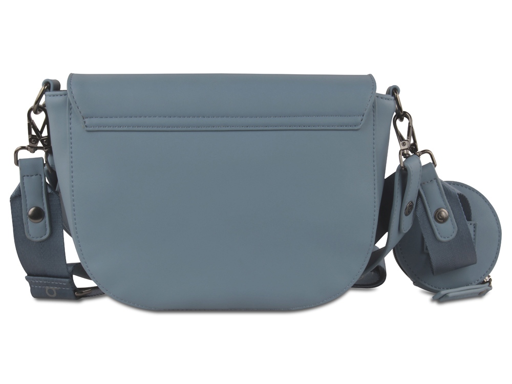 Сумка наплечная женская BUGATTI Almata, с кошельком, голубая, полиуретан, 27х6х18,5 см-4