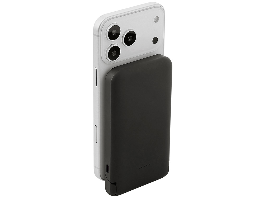 Беспроводной внешний аккумулятор с подсветкой лого и подставкой Magflash, 10000 мАч, 15 Вт, черный-10