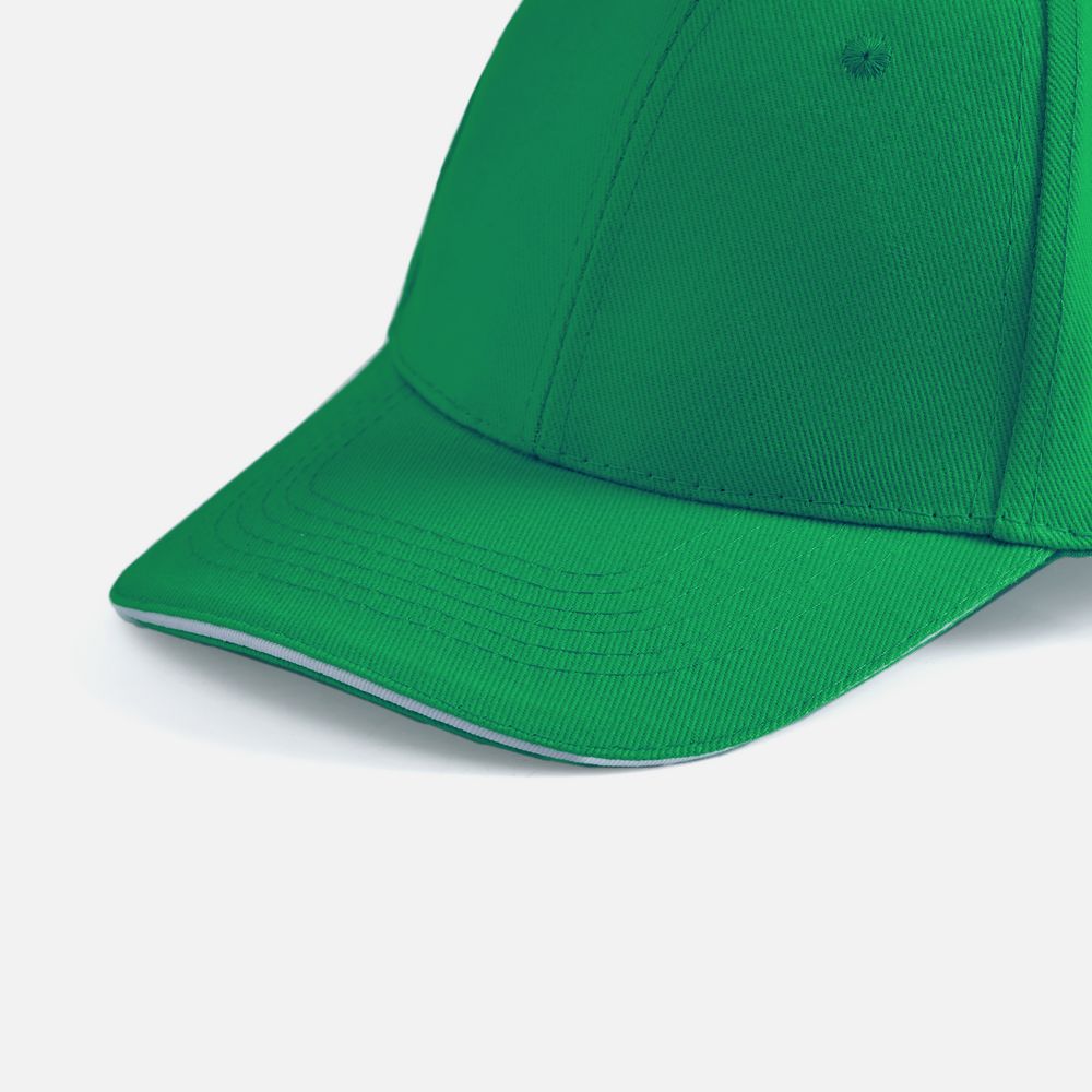 Бейсболка Buffalo, ярко-зеленая с белым-1