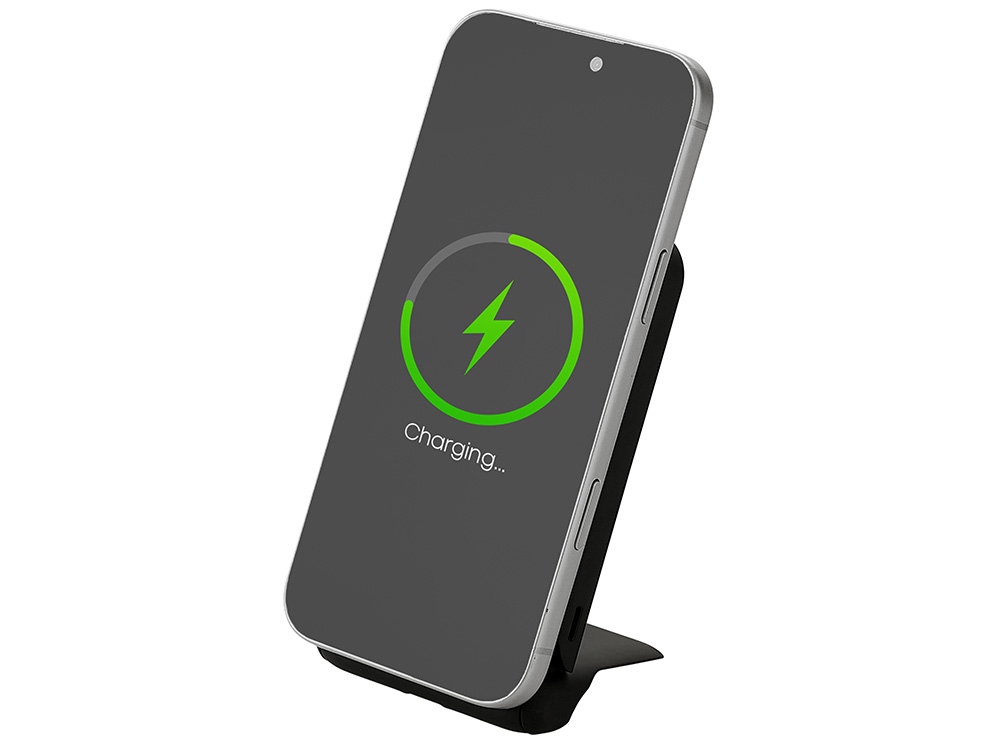 Беспроводной внешний аккумулятор с подсветкой лого и подставкой Magflash, 10000 мАч, 15 Вт, черный-12
