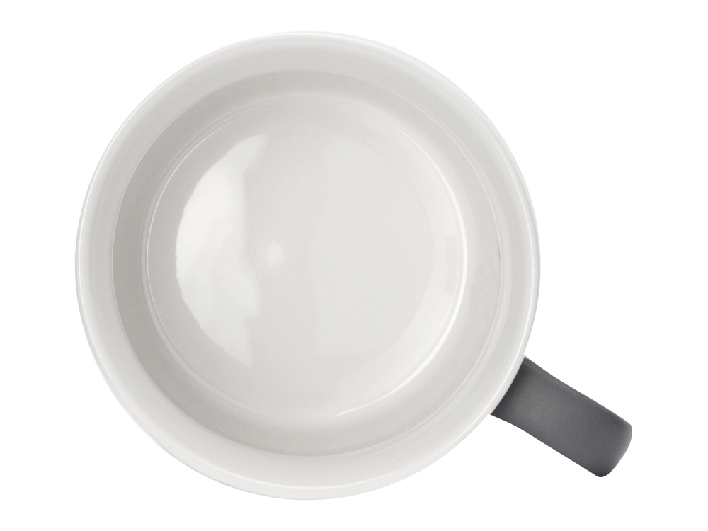 Матовая кружка Nancy 360 мл цветная снаружи, белая внутри, серый-3