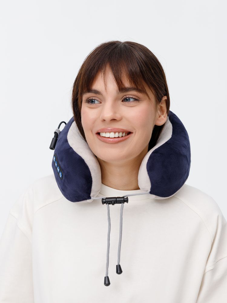 Дорожная подушка-массажер inRelax, синяя-6