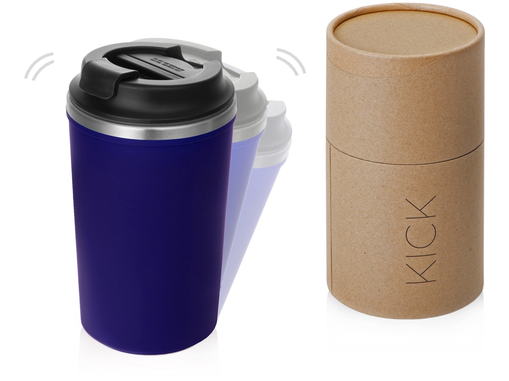 Герметичная термокружка на присоске Kick, 350 мл, темно-синий-0