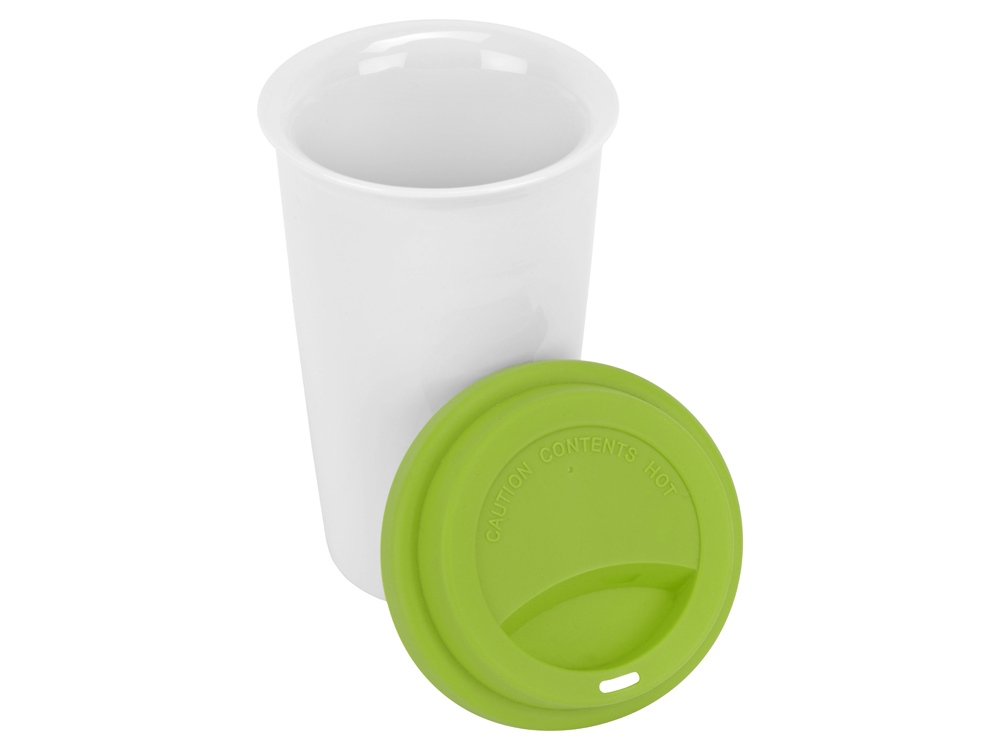 Кружка с силиконовой крышкой Нью-Йорк 300мл, зеленый-2