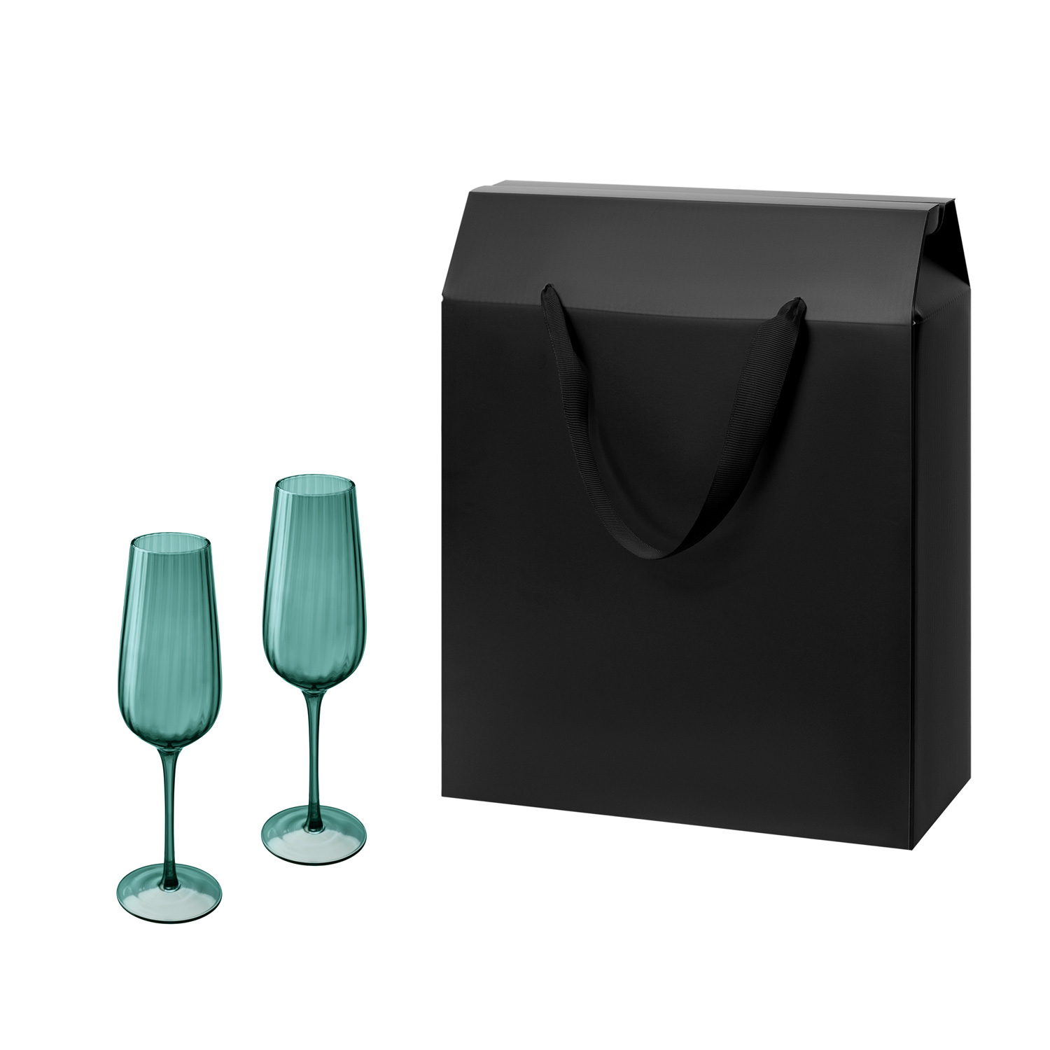 Подарочный набор 2 бокала для шампанского Capri в большом подарочном пакете-0