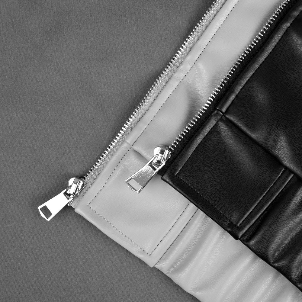 Бомбер из искусственной кожи Univer, черный-3