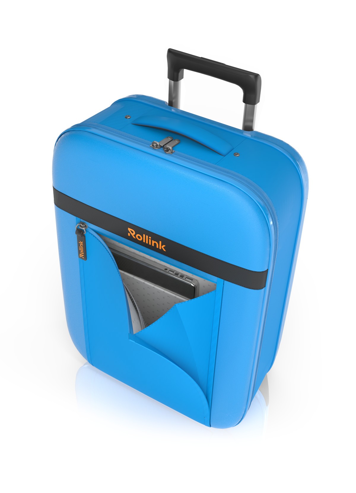 Чемодан складной Rollink Aura 55x40x20 см, 2 колеса, синий-6