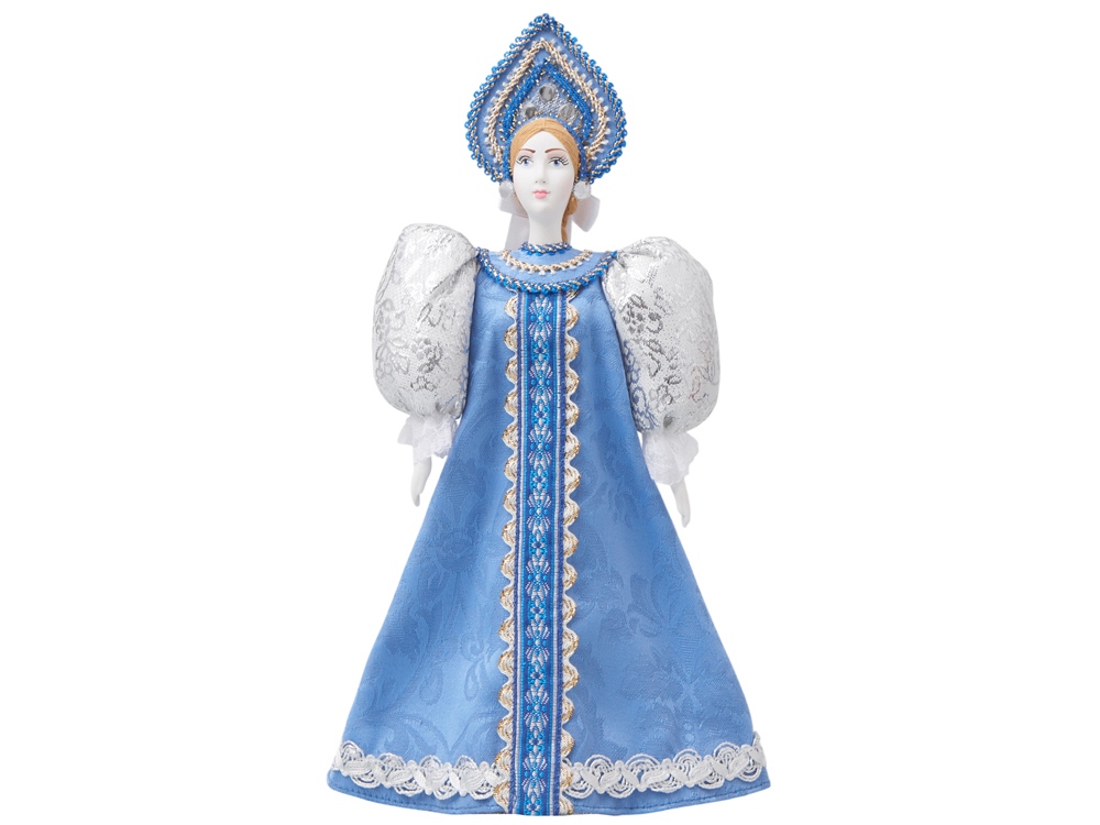 Подарочный набор: кукла фарфоровая, мед, голубой-14