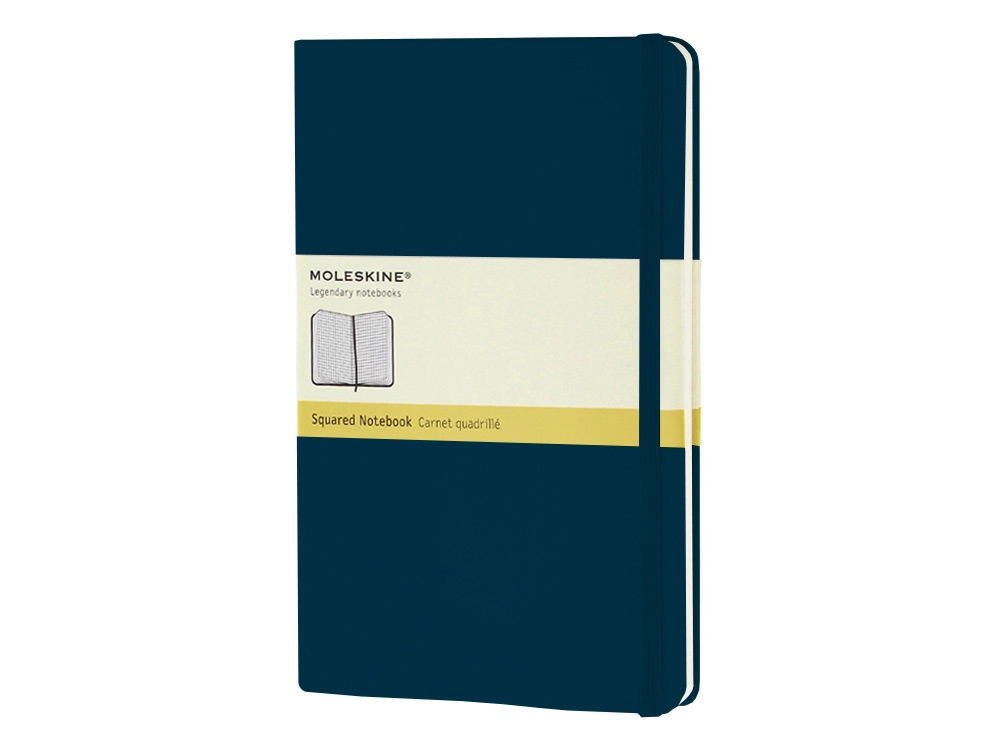 Записная книжка Moleskine Classic (в клетку) в твердой обложке, Large (13х21см), голубой сапфир-0
