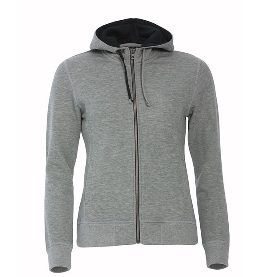 Толстовка женская CLASSIC HOODY FULL ZIP 300, серый меланж-0