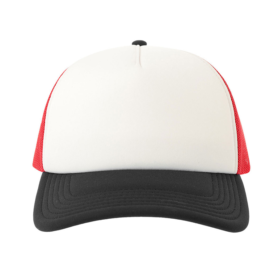 Бейсболка RAPPER-S, 5 клиньев, пластиковая застёжка, белый, красный, чёрный-7