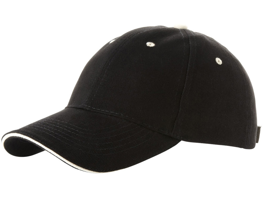 Бейсболка New Castle 6-ти панельная, черный/натуральный-3