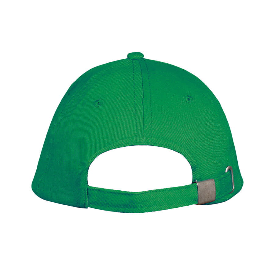 Бейсболка LONG BEACH, 5 клиньев, металлическая застежка, ярко-зеленый, белый-3