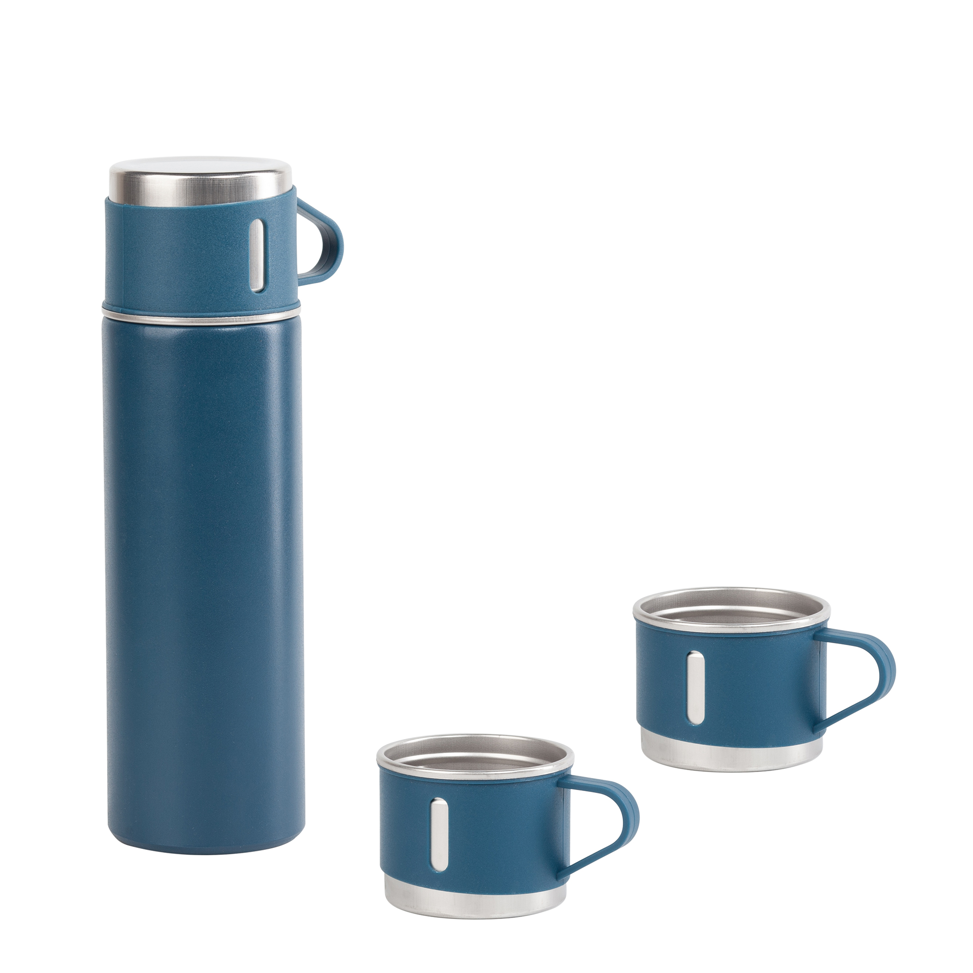 Набор подарочный "Алтай": термос, 3 кружки, покрытие пудра-0