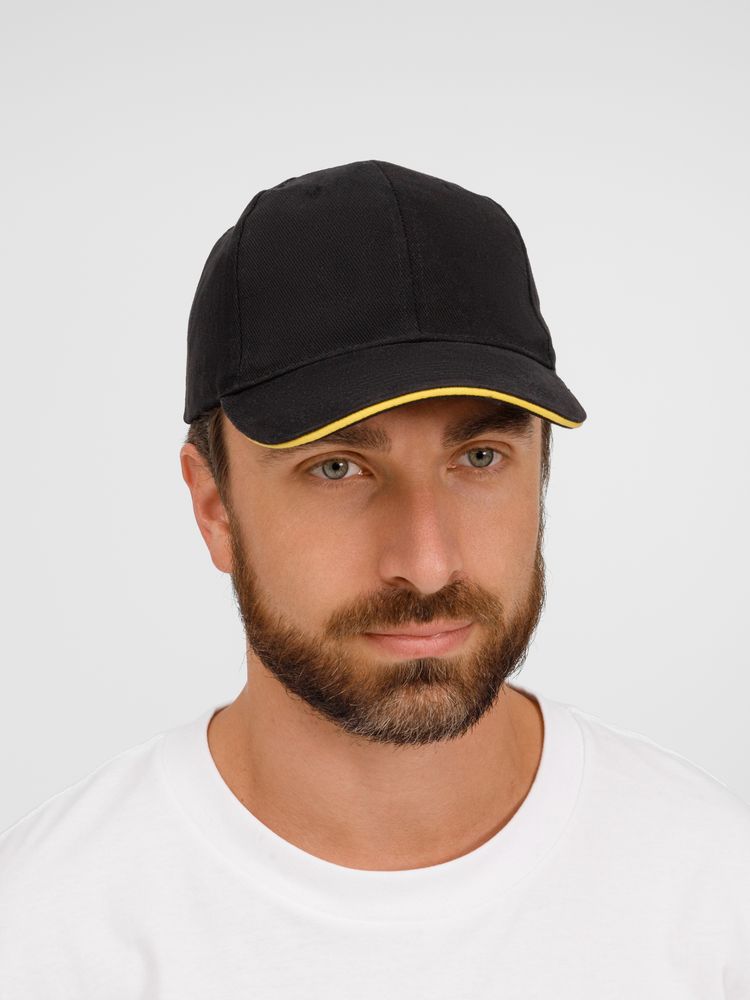 Бейсболка Buffalo, черная с желтым-3