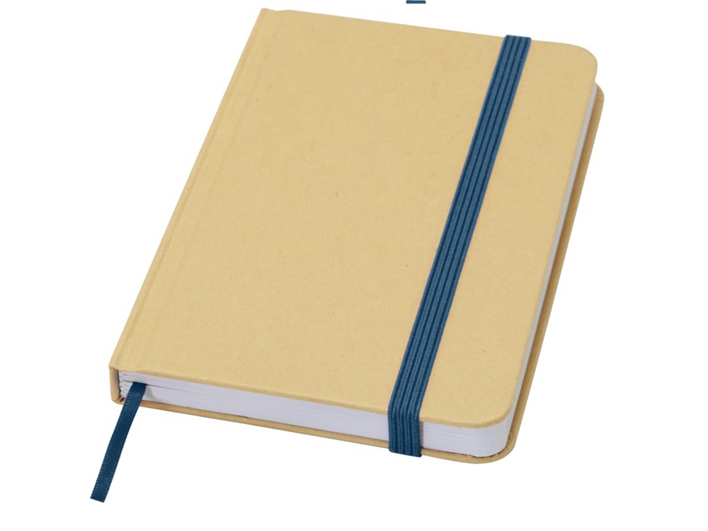 Reed блокнот формата А6 из переработанного материала в твердой обложке с простыми страницами - Синий-0