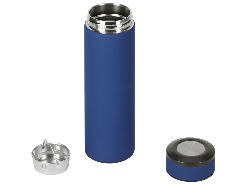 Вакуумный термос Vacuum Flask C1, soft touch, 420мл, темно-синий-1