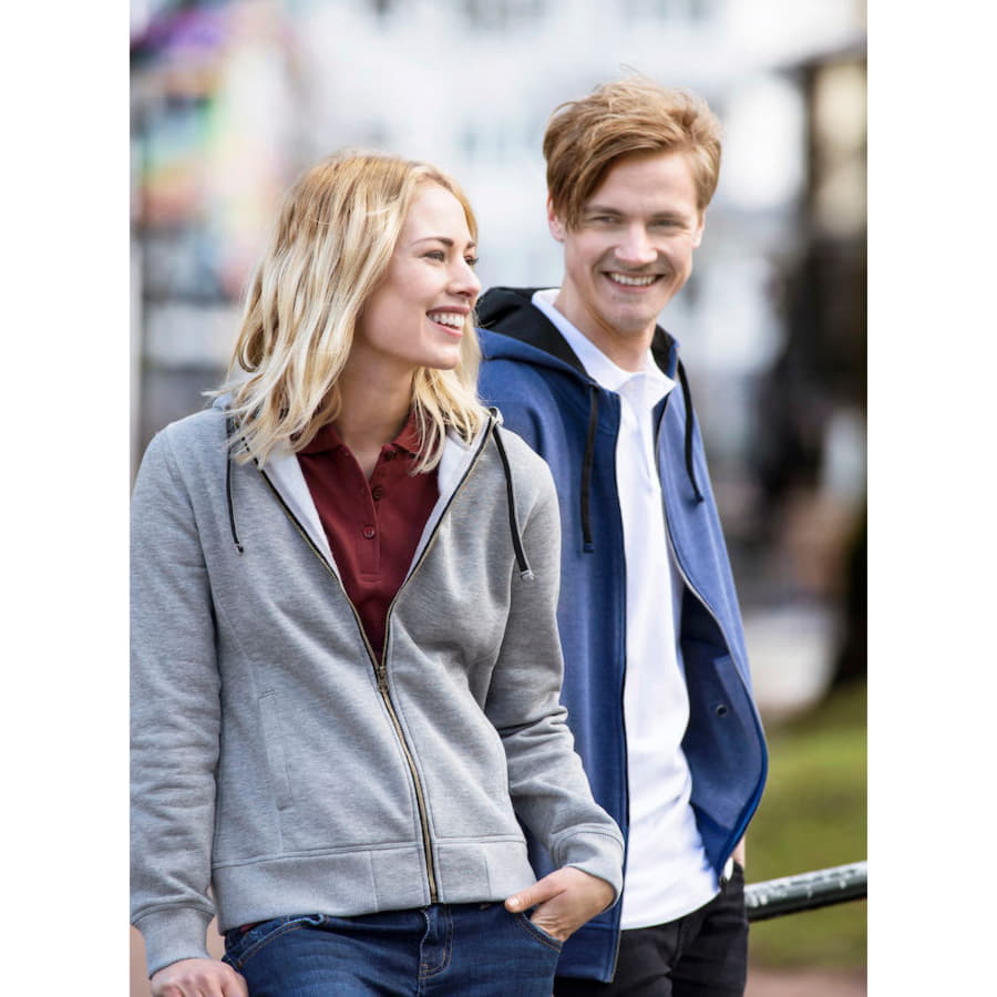 Толстовка женская CLASSIC HOODY FULL ZIP 300, серый меланж-1