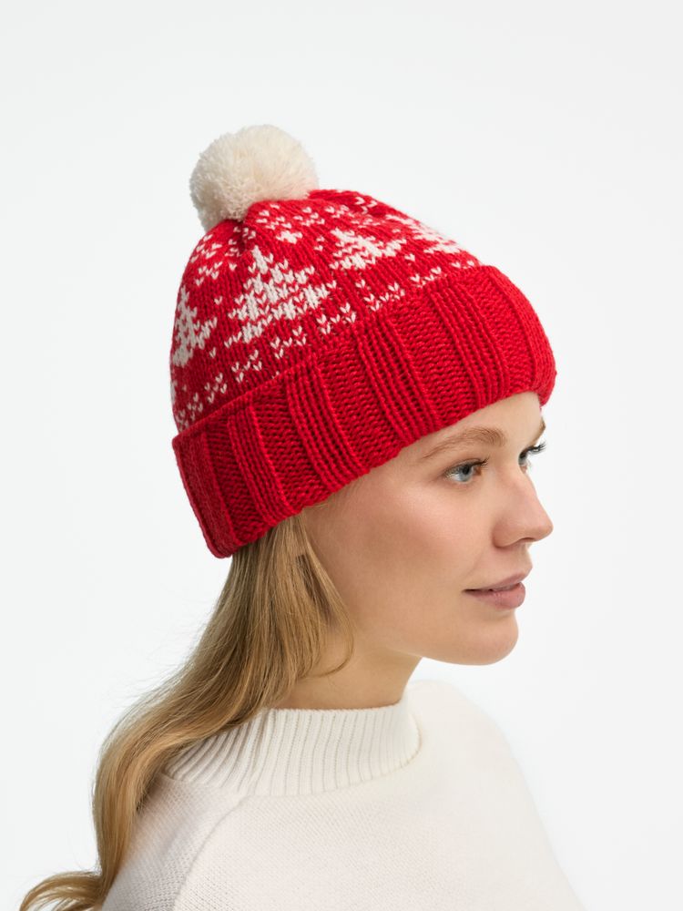 Шапка Holidale, красная с молочным-3