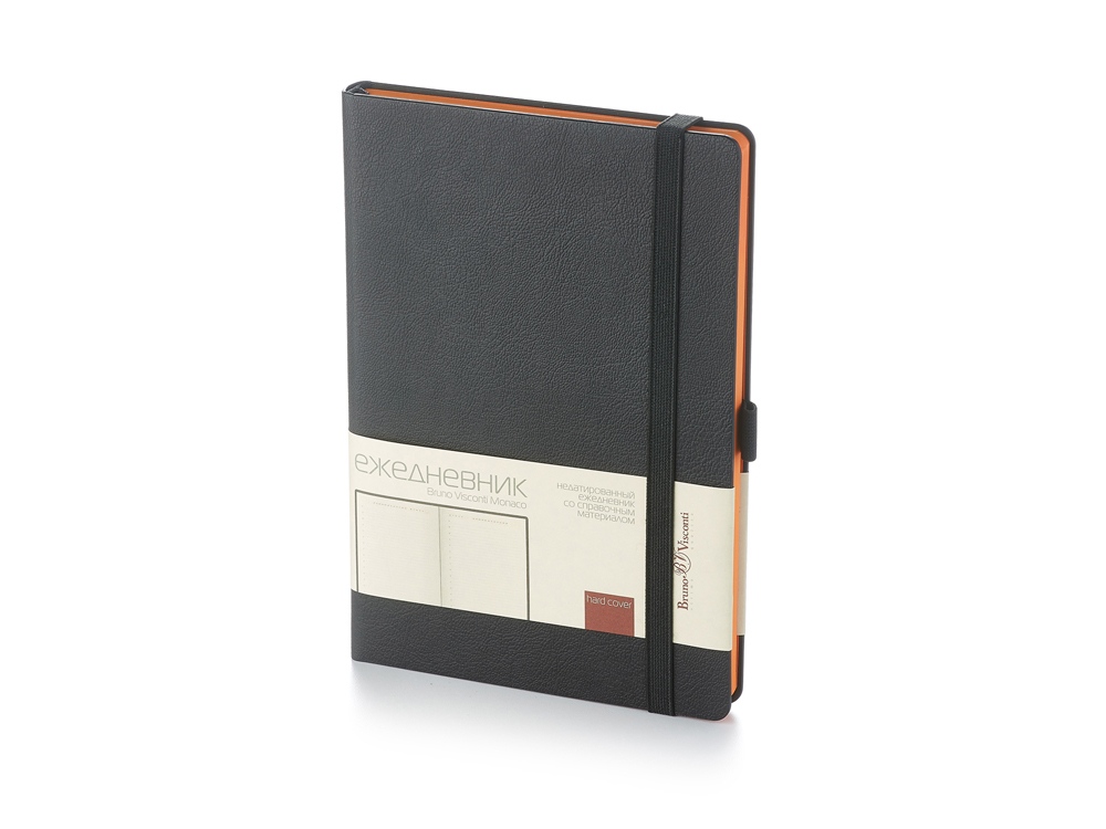 Ежедневник А5 недатированный Monaco, черный-0