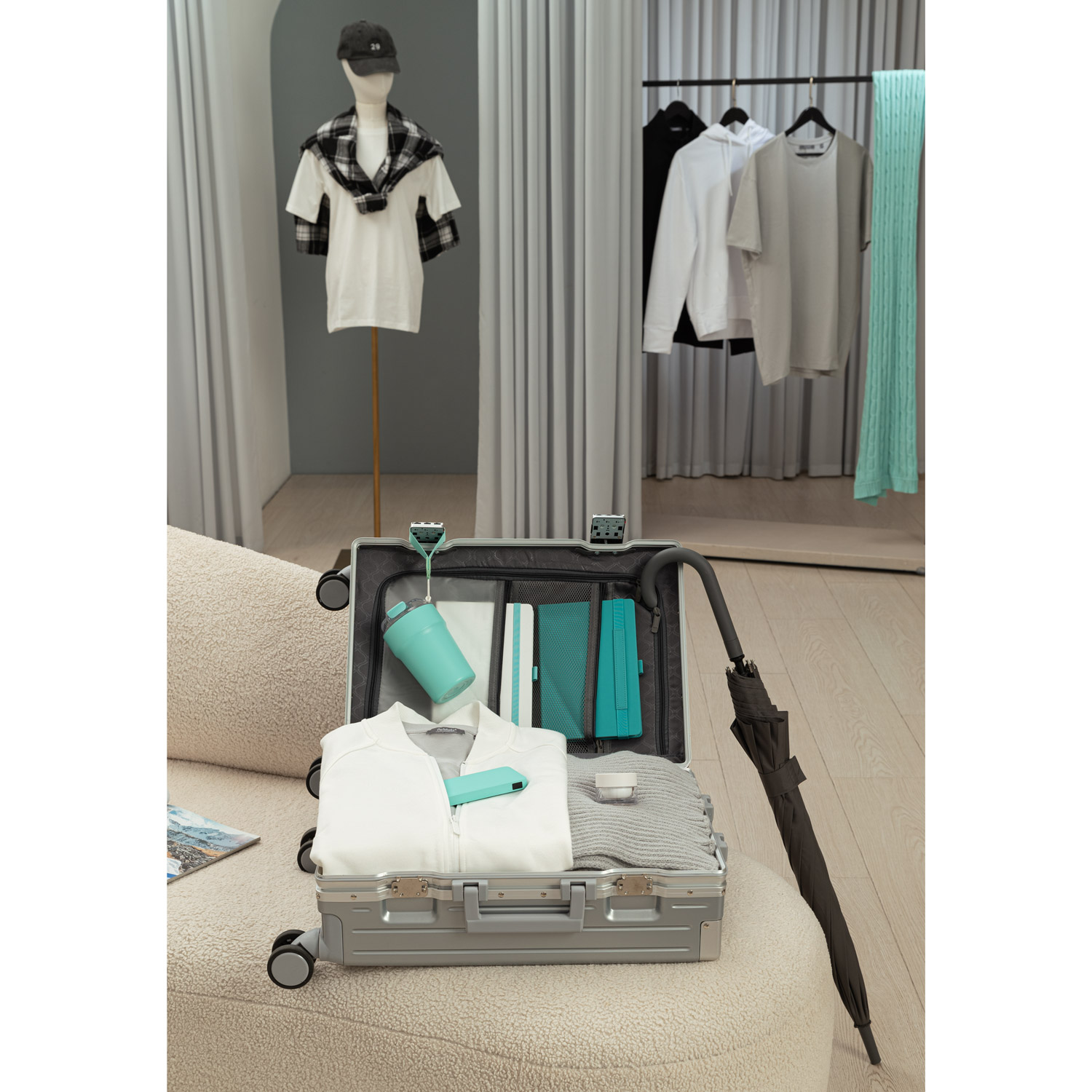 Ежедневник Арктик (Arctic) недатированный, белый/бирюзовый-11