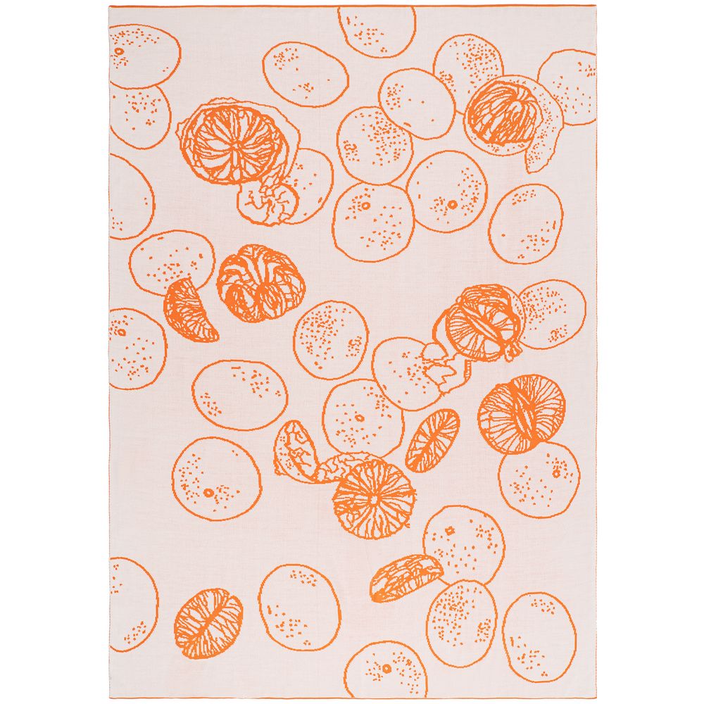 Плед Citrion, оранжево-белый-2