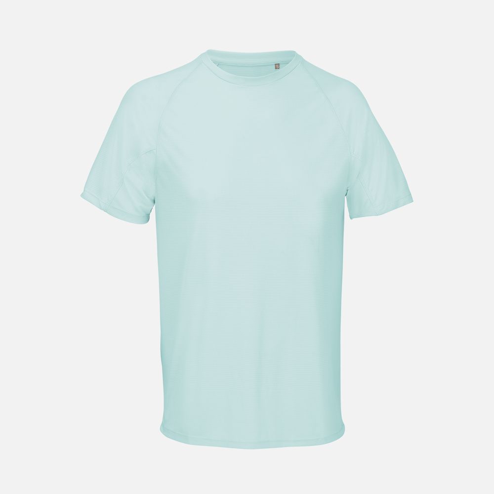 Футболка спортивная унисекс Vortex, зелено-голубая-1