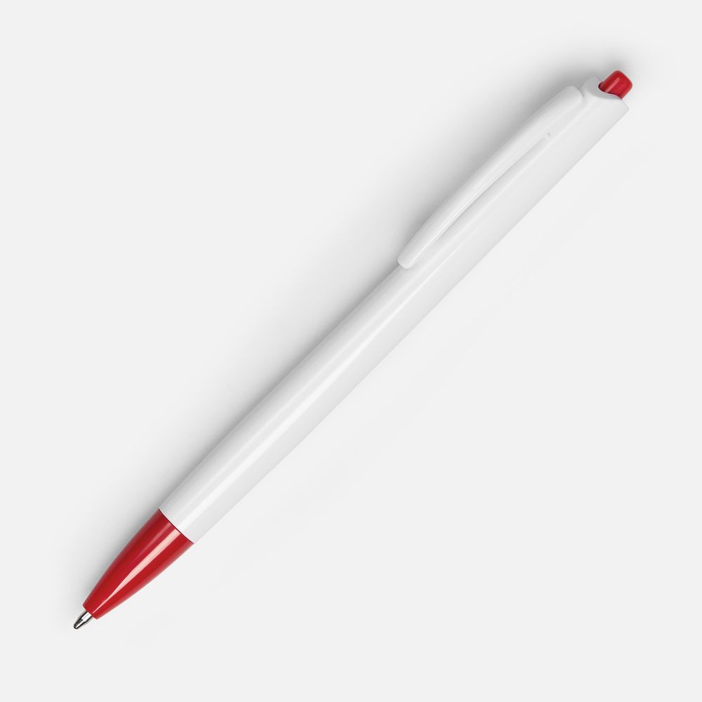 Ручка шариковая Tick, белая с красным-1