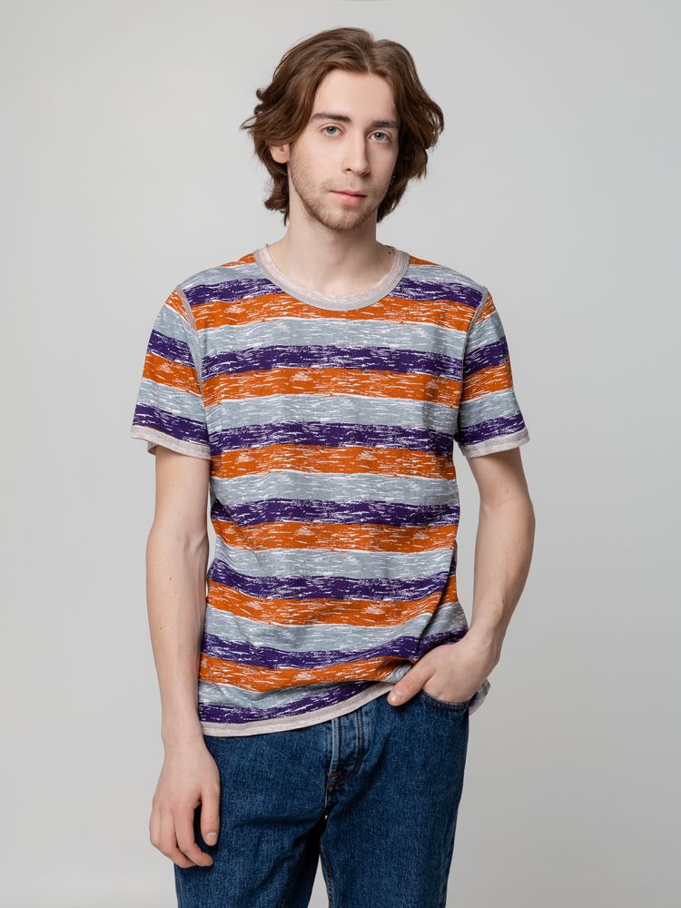 Футболка мужская Rayet двусторонняя, оранжевая с фиолетовым-5