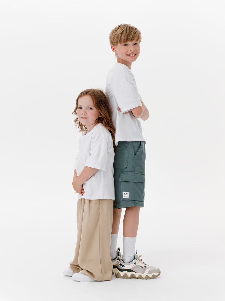 Футболка детская оверсайз Teezer, белая-3