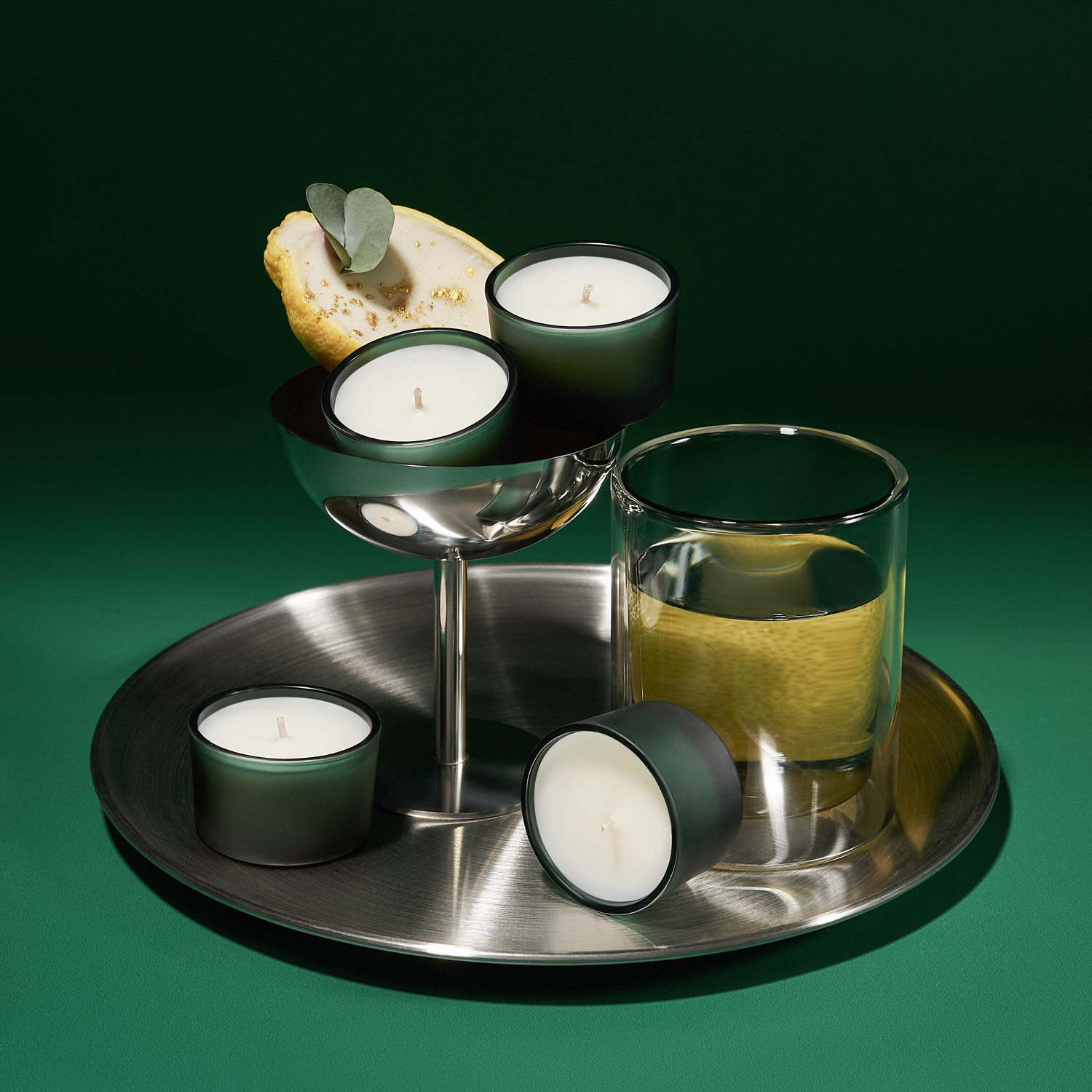 Набор ароматических свечей Sento, зеленый-4