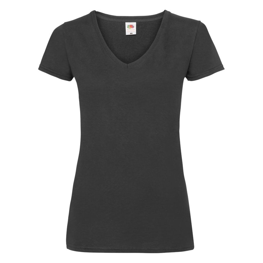 Футболка женская "Lady-Fit V-Neck T", черный-0