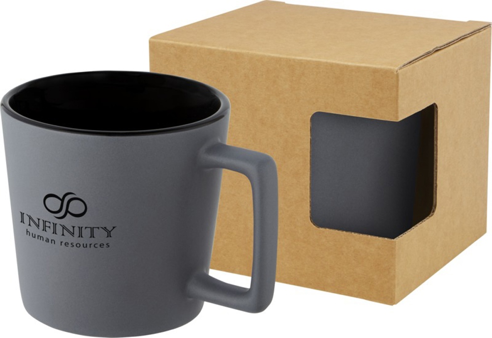 Cali Керамическая кружка объемом 370 мл с матовой отделкой - сплошной черный / Matted Grey-9