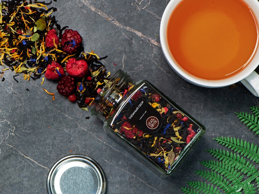 Чай черный, серия Bouquet, таежный сбор, стеклянная банка-5