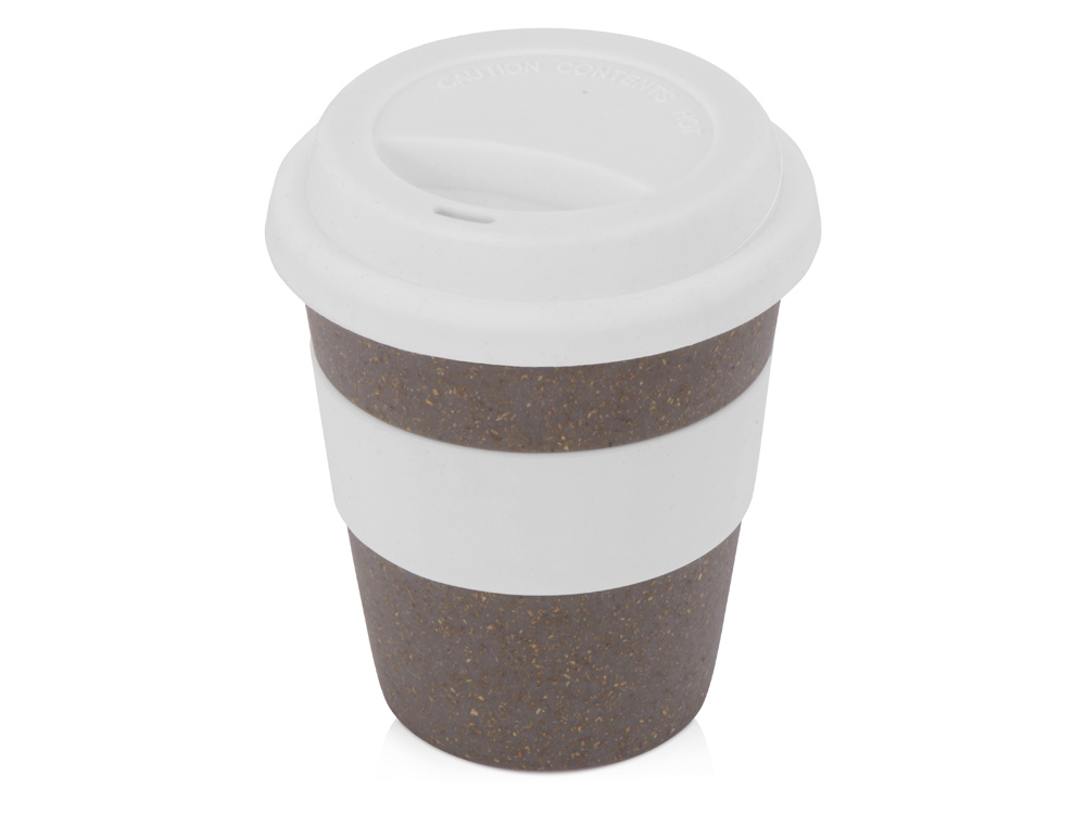 Стакан с силиконовой крышкой Cafe, белый-0