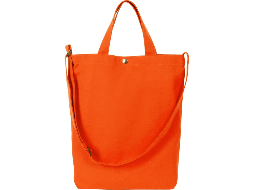 Сумка Helfer из хлопка на кнопке с регулирующейся лямкой, оранжевый-2