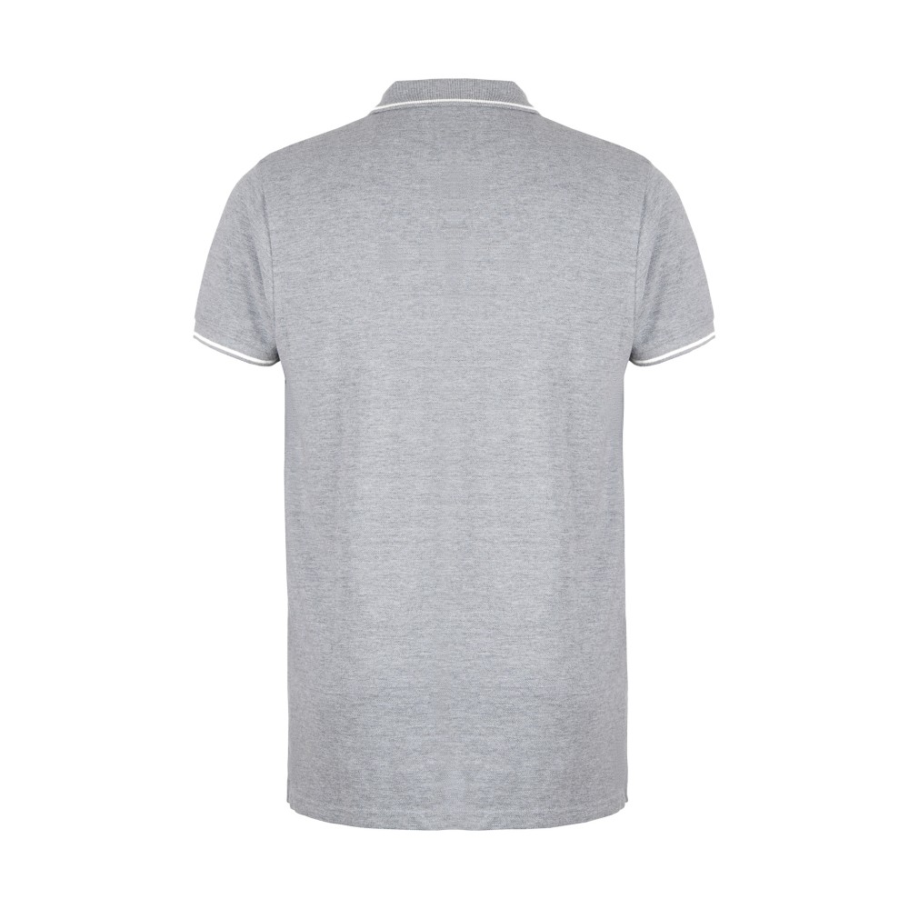 Рубашка-поло мужская SPECTRUM, короткий рукав 195, серый меланж, белый-2