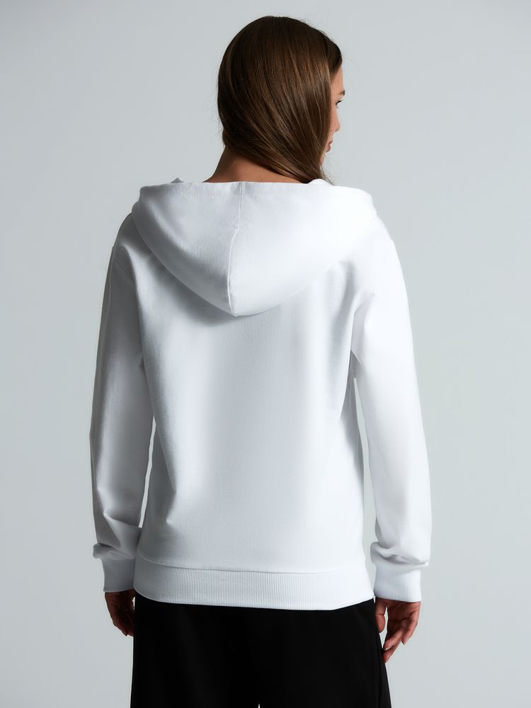 Толстовка на молнии с капюшоном Siverga 2.0, белая-8