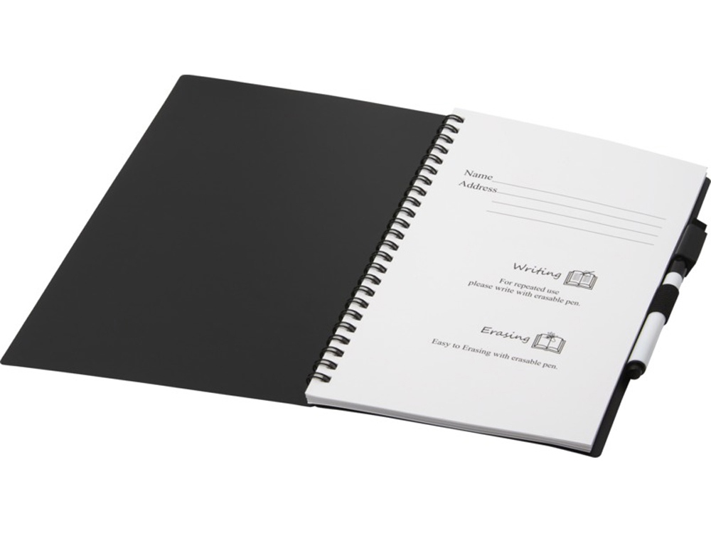 Pebbles Блокнот размером A5 из переработанной бумаги, черный-4