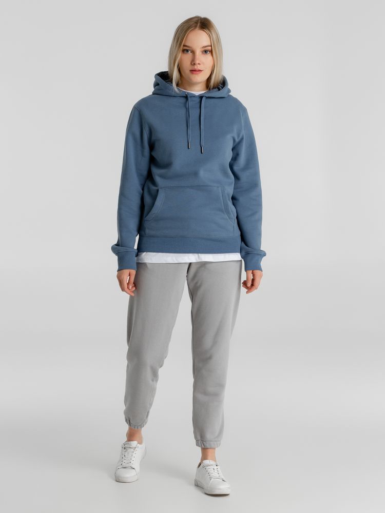 Толстовка с капюшоном унисекс King, серо-синяя-2