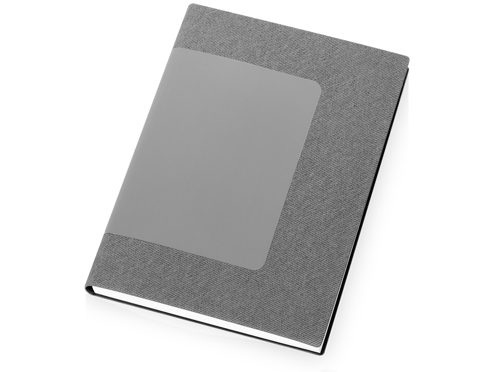 Бизнес блокнот Supreme с вставкой из софт-тача, гибкая обложка, 128 листов, серый-0