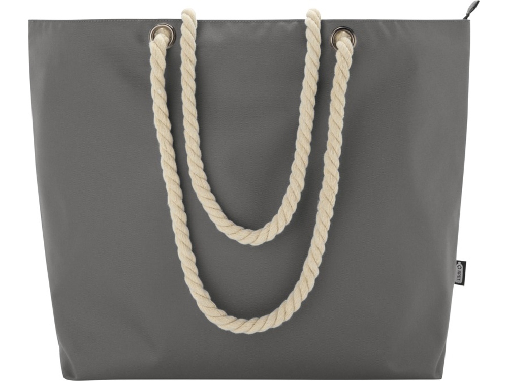 Panama пляжная эко-сумка-холодильник из переработанного материала, с ручками-шнурками 23L, серый-1