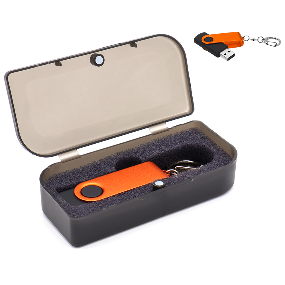 Флешка Twist Color 16 Гб в футляре, Оранжевый-0