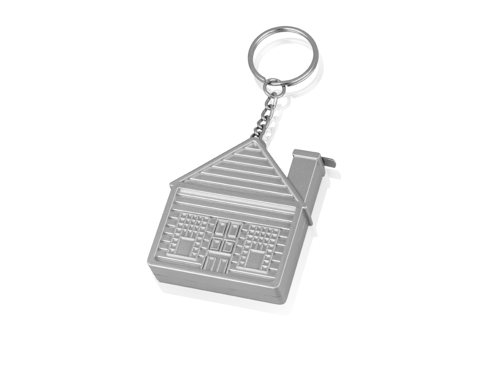 Брелок-рулетка Домик, 1 м., серебристый-0