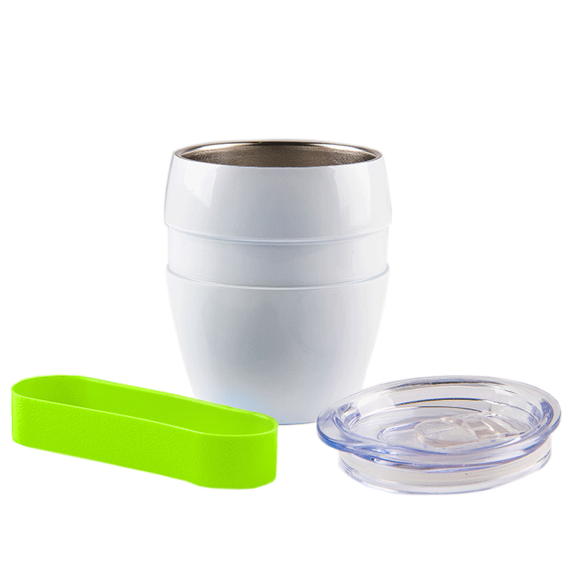 Термокружка LINE, белый, зеленое яблоко-7