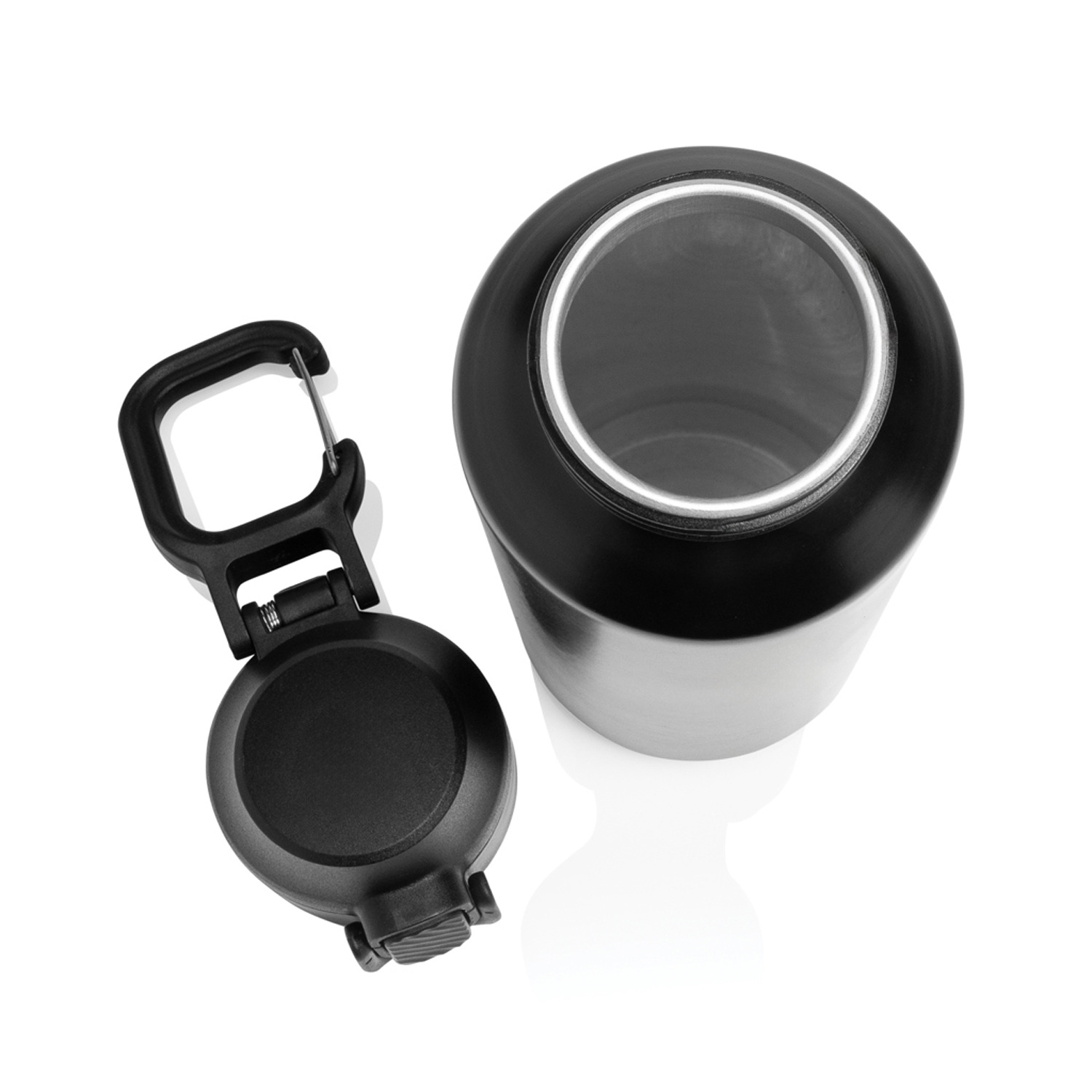 Спортивная бутылка Via из переработанной стали RCS с карабином, 600 мл-8