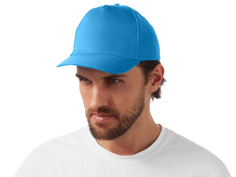 Бейсболка Poly 5-ти панельная 120 гр, голубой-1